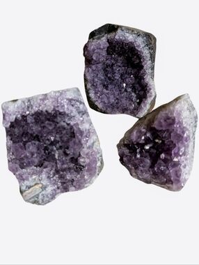 Trio (3) of Brazilian Amethyst Specimens- High Quality Deep Purple approx 1lb ea